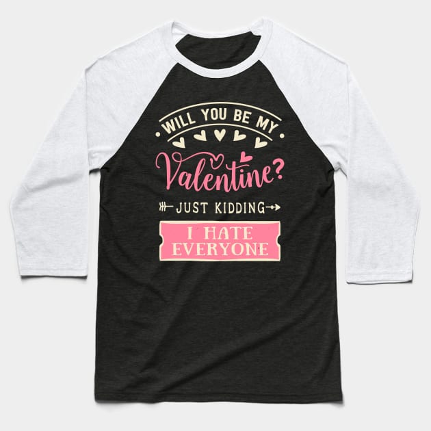 Will You Be My Valentine Baseball T-Shirt by MZeeDesigns